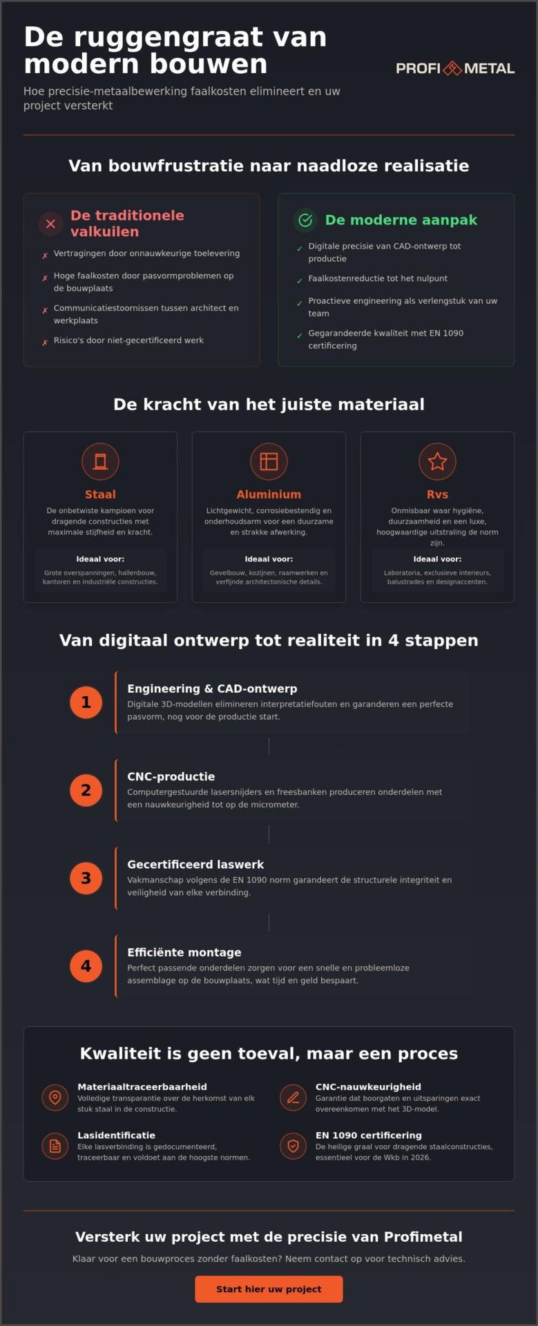 Metaalbewerking voor de bouw: van technische constructies tot esthetisch maatwerk in 2026
